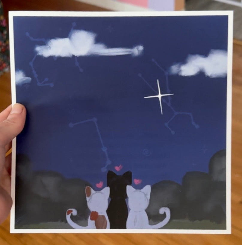stargazing cats print