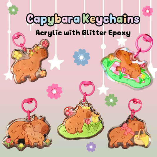 Epoxy Capybara Keychains