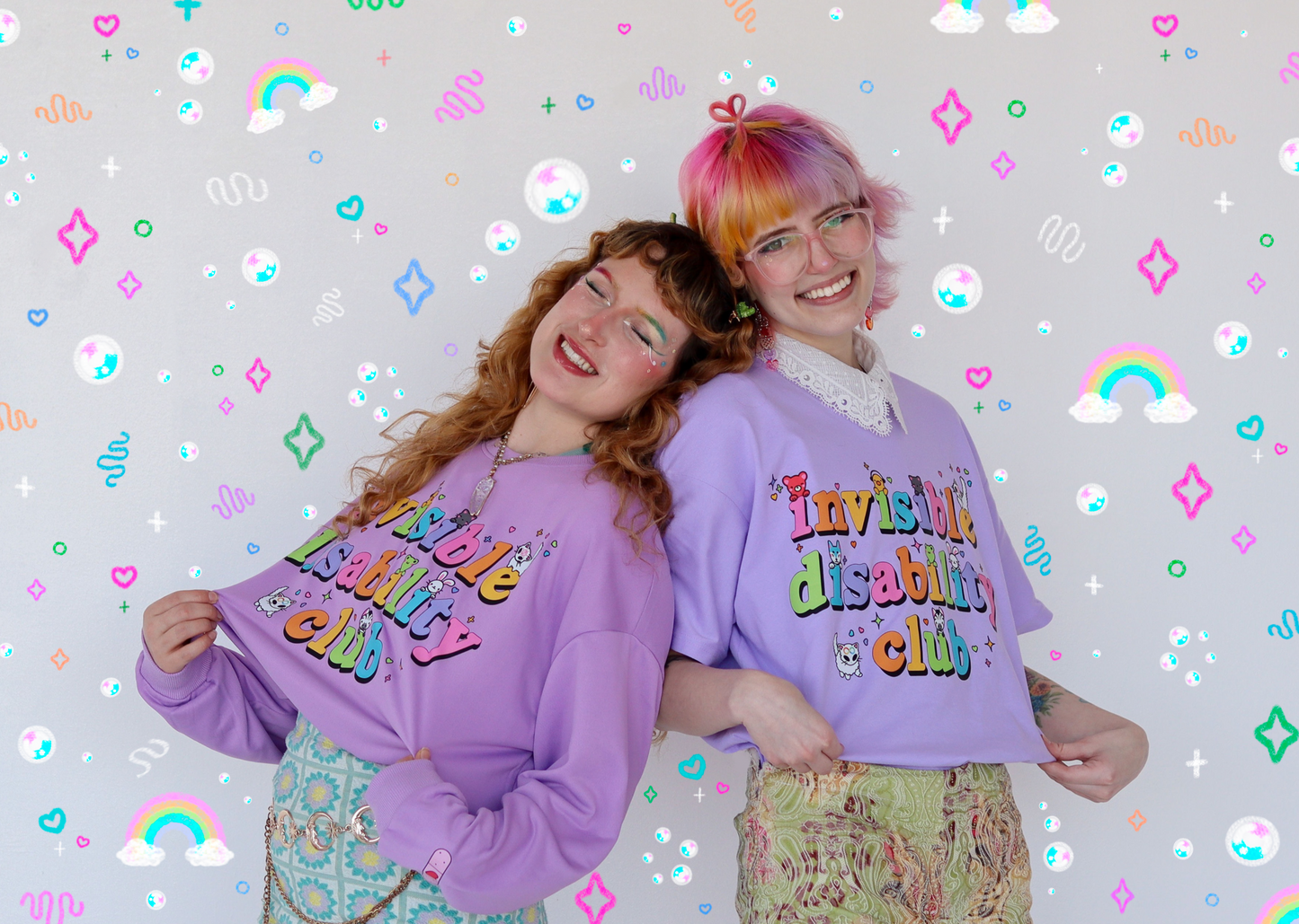 purple invisibile disability club sweater (runs small)