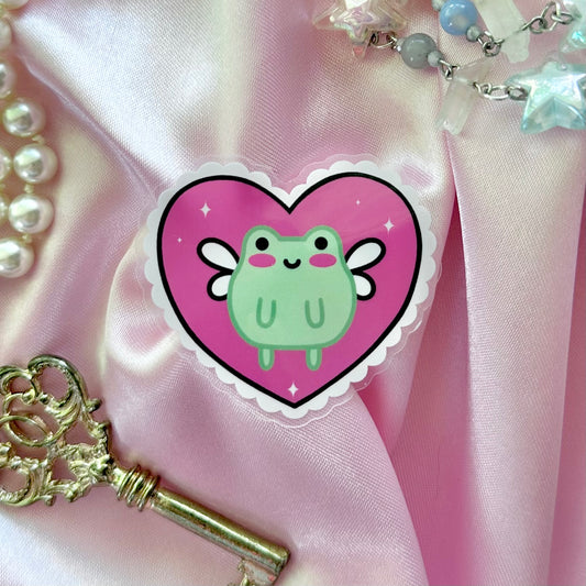 froggy heart sticker