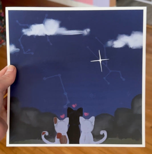 stargazing cats print