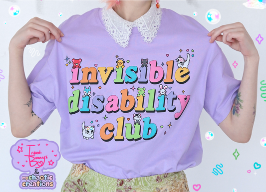 purple invisibile disability club shirt (runs small)