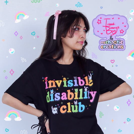 black invisibile disability club shirt (runs small)