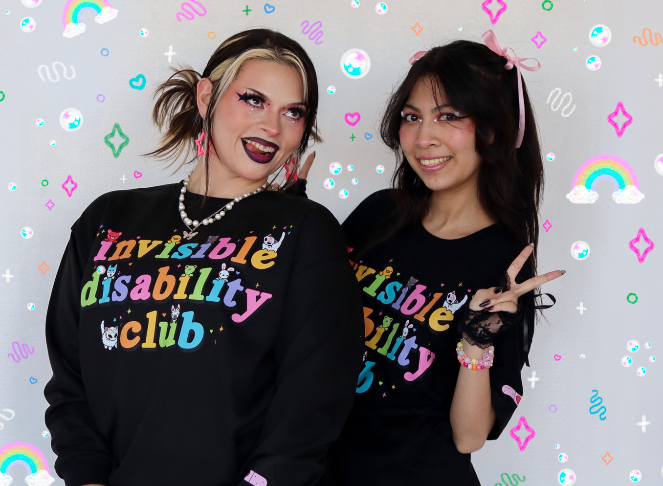 black invisibile disability club sweater (runs small)