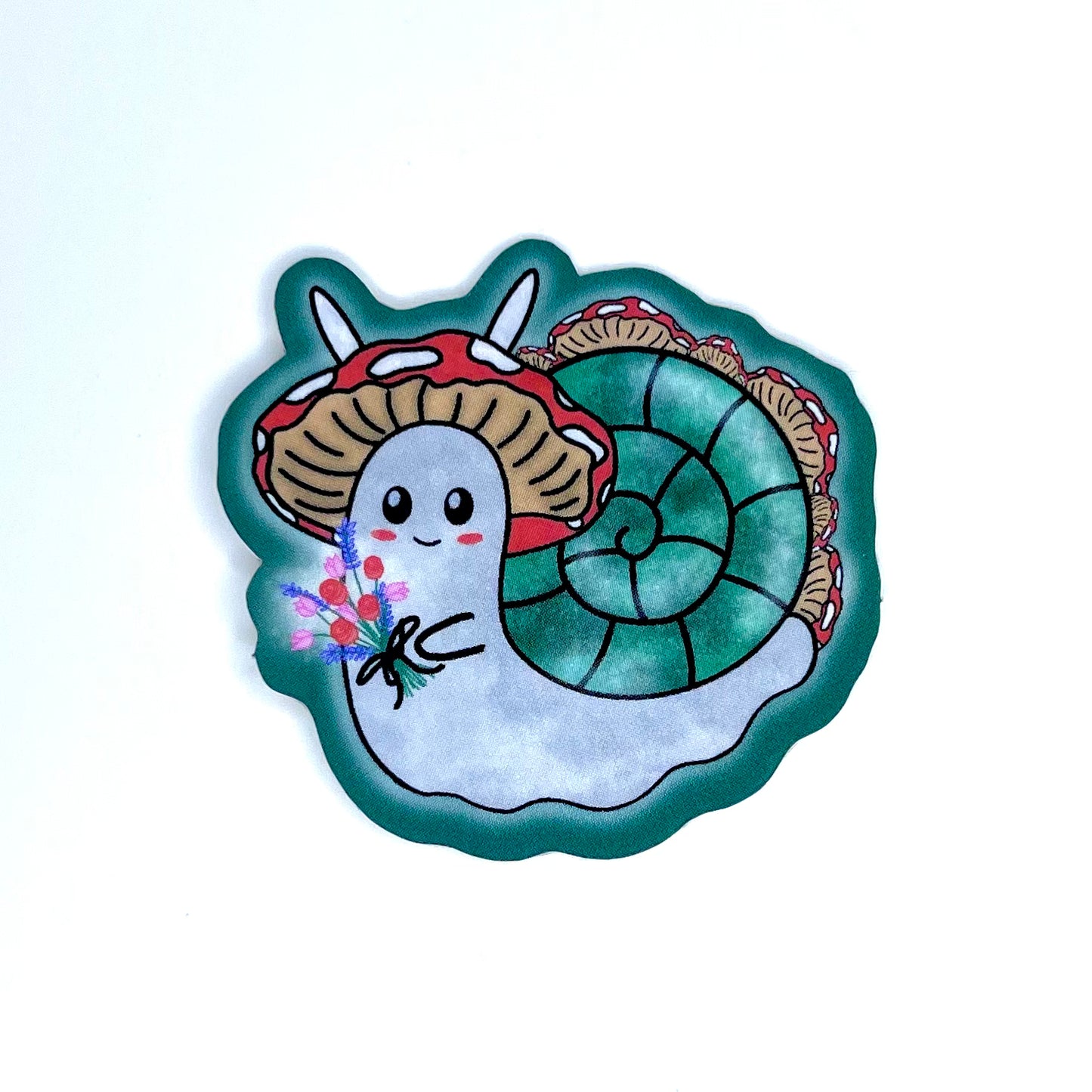 glossy snail ghost sticker